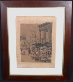 Framed Watercolor on Paper signed SEGUIE and dated 1934