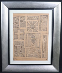 Framed Ink on paper signed JTG (Joaquim TORRES GARCIA) and dated 38