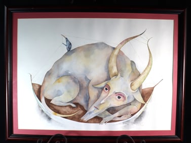 FRAMED Watercolor on Paper signed Alex LAGO Cuban dated 2001