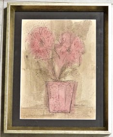 Framed watercolor on paper signed Dionisio Perkins (Cuban, 1929 - 2015)