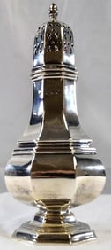 Large Antique English Sterline Silver Muffineer / Sugar Shaker