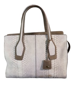 TOD'S Grey Python Ava Large Tote Bag