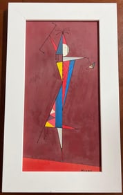 Jose Maria Mijares (1921-2004) Cuban artist framed mixed media on board, signed lower right.