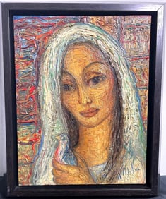 Framed Oil on Canvas signed Hector MOLNE, Cuban artist, lower left with C O A from the artist