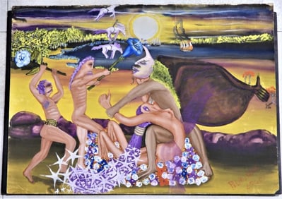 Pedro OSES DIAZ, Medium: Acrylic on Cardboard, signed and dated