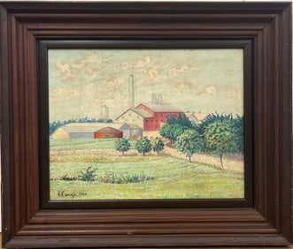 Oil on Board signed Crescencio Camejo and dated 1957 lower left