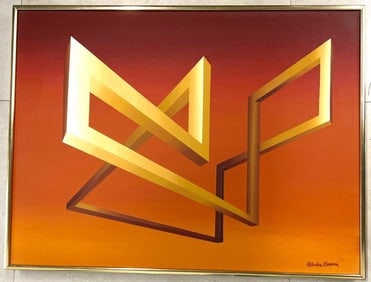 Framed Oil on Canvas Signed Alhades Sherman (American, 20th Century) Signed lower right,