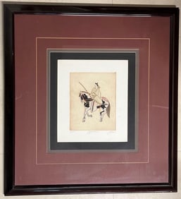 Framed Lithograph signed and numbered 14 / 100 tittle SAMURAI.