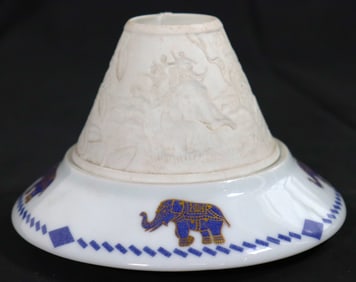 Crillon Haviland Limoges porcelain elephant lithophane night light.