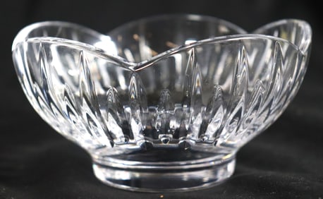 Vintage Bowl, Cut Crystal Rim Signed Miller Rogaska