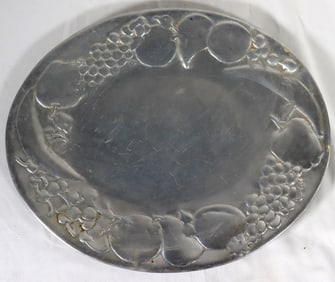 Wilton Pewter Platter. Gloss Finish Oval Fruit Design