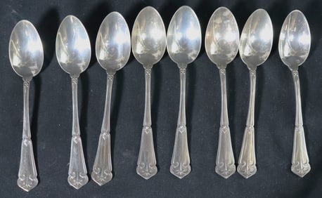 8 X French Sterling Silver spoons