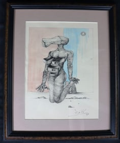Framed Mixed Media on Paper signed DALI and dated 1969