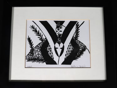 Framed Collagraphy signed Belkis Ayon (Cuba 1967-1999) lower right and numbered lower left