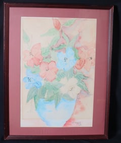 Framed watercolors on paper signed LF MORRELL lower right