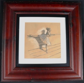 FRAMED Pastel on paper signed DEGAS lower left