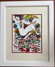 Zaida DEL RIO (1954) Cuban art. Framed Mixed media on canvas signed and dated.
