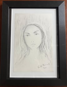 Victor Manuel. (1897-1969) Cuban artist framed drawing on paper
