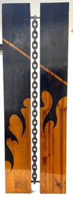 Large Wood and Metal Sculpture signed RAMON I PINTO CUBAN with COA from the Artist