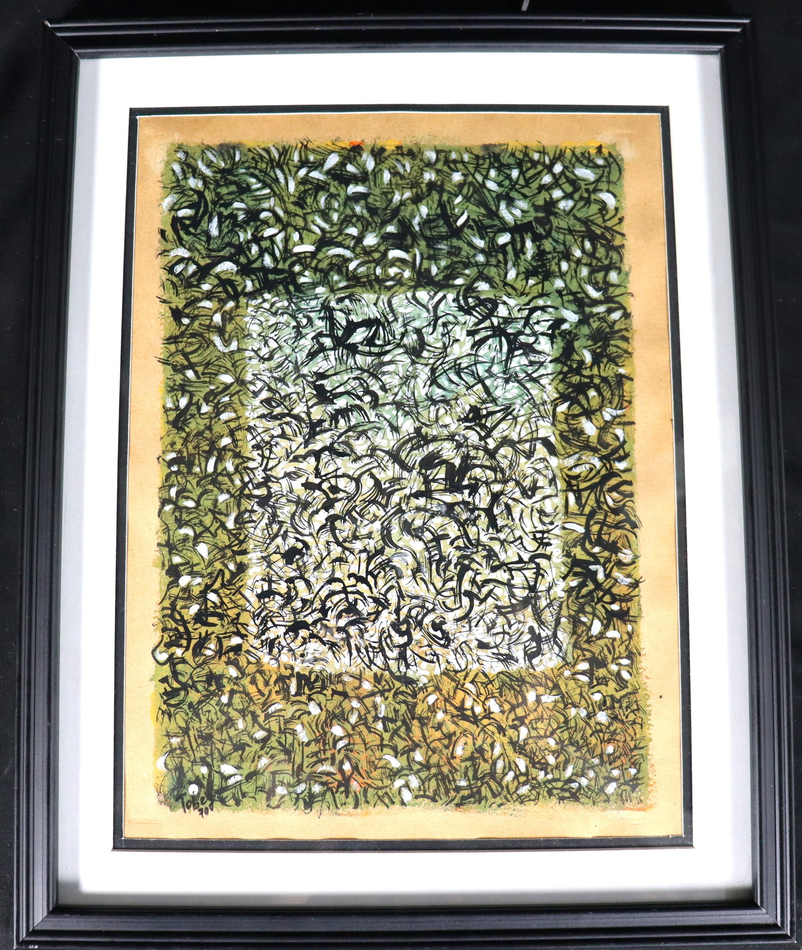 Framed Mixed Media on paper signed TOBEY and dated 70 (1 of 4)