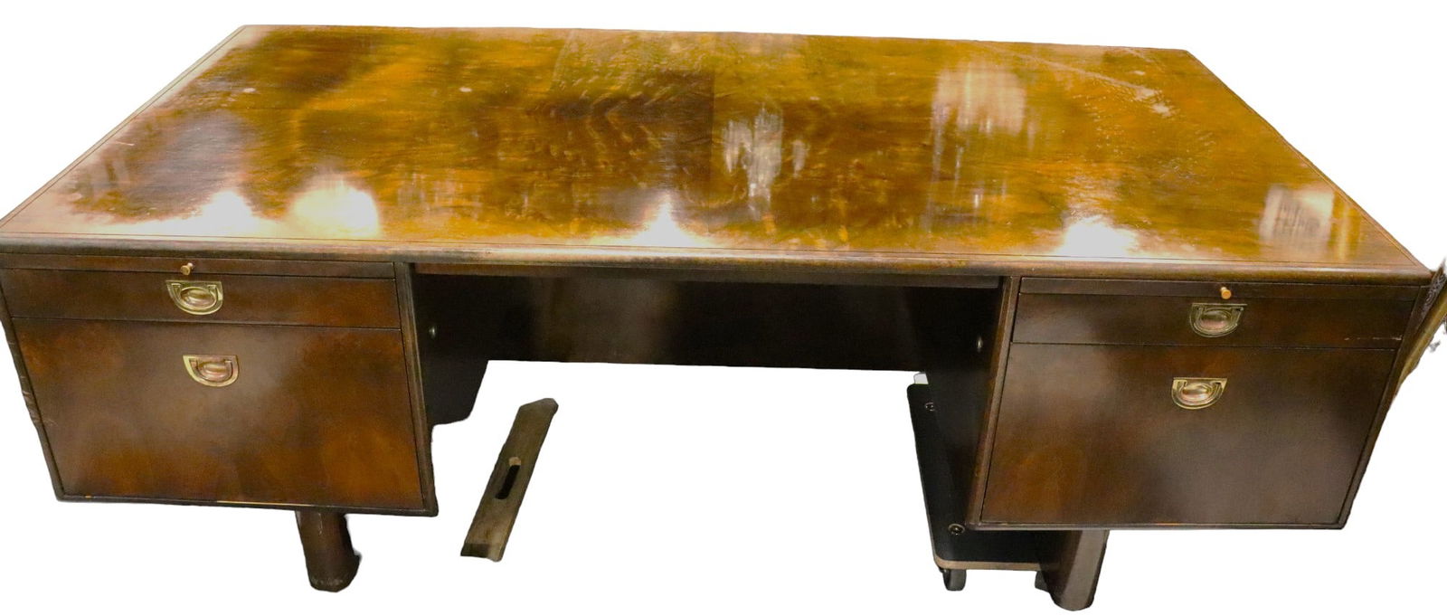 VINTAGE WOOD EXECUTIVE OFFICE DESK FROM ROMWEBER FURNITURE (1 of 1)