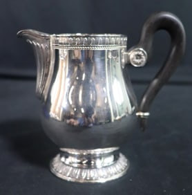 CHRISTOFLE CREAMER MILK POT SILVERPLATED EBONY WOOD HANDLE FROM FRANCE
