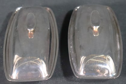 Two Butter Dish Midcentury Modern Signed Gorham Silver plated