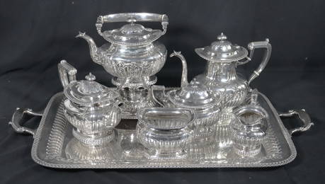 Gorham Manufacturing Company, United States, an 8 Piece sterling silver tea/coffee set with sterling