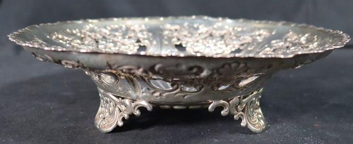 Sterling Silver pierced Serving Bowl Ornate