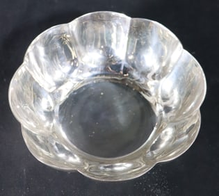 Scalloped silver bowl with JANS mark under