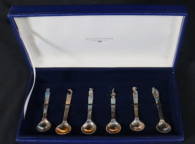 Six Sterling Silver Spoons with Original Box