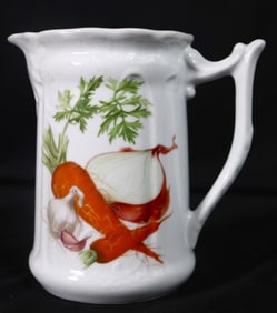 Vintage Vegetable Pattern Pitcher Philippe Deshoulieres Edition from France