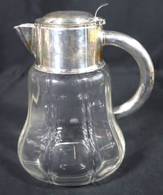 Vintage German Silver colored Pitcher with Glass Insert
