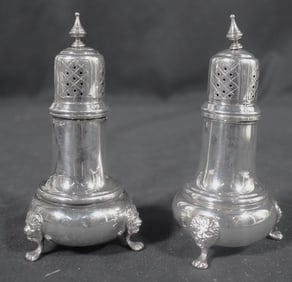 Pair of AMSTON Sterling Silver salt & pepper shakers