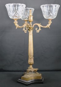 Candleholder three arm and Crystal