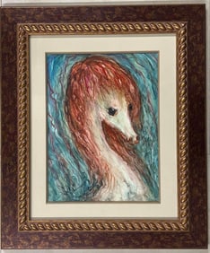 Framed Mixed Media on Paper signed Hector Molne with COA Titled POTRO.