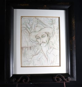 Framed Mixed Media on Paper signed Hector Molne with COA
