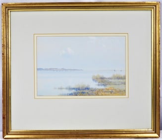 Framed watercolor signed lower left WIDGERY