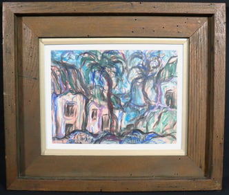 Framed Mixed Media on paper signed Hector Molne