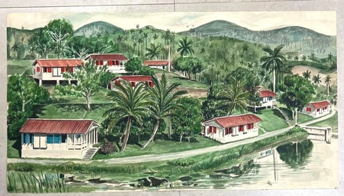 LESTER CAMPA MIXED MEDIA ON PAPER SIGNED AND DATED LOWER RIGHT