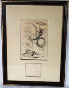 Framed Eau-forte of Salvador Dali, Don Quixote Limited edition numbered 42 of 99 dated 1963