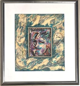 TOMAS MARAIS (1931-2004) Cuban, Mixed media, Watercolor and crayon on paper.