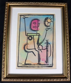 FRAMED Watercolor on Paper Signed KLEE