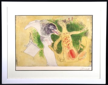 Framed Mixed Media on Paper signed lower right Pedro Pablo OLIVA