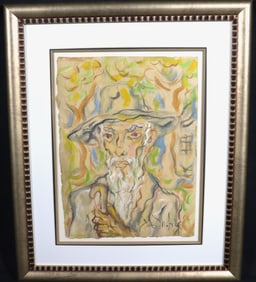 Framed Mixed Media on paper signed Hector Molne with COA