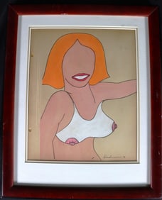 Framed Mixed Media on Paper signed Wesselmann and dated 76