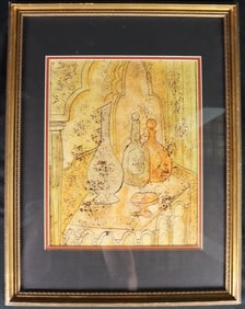 Framed Mixed Media on paper  signed Dionisio PERKINS (Cuban 1929 - 2015) and dated 1962.