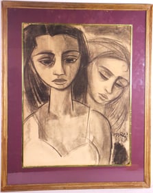 Framed Drawing on Paper signed lower right