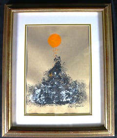 Framed Mixed Media on Paper signed ADOLPH GOTTLIEB and dated 1961