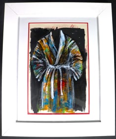Framed Mixed Media on paper signed Jim Dine and dated 81